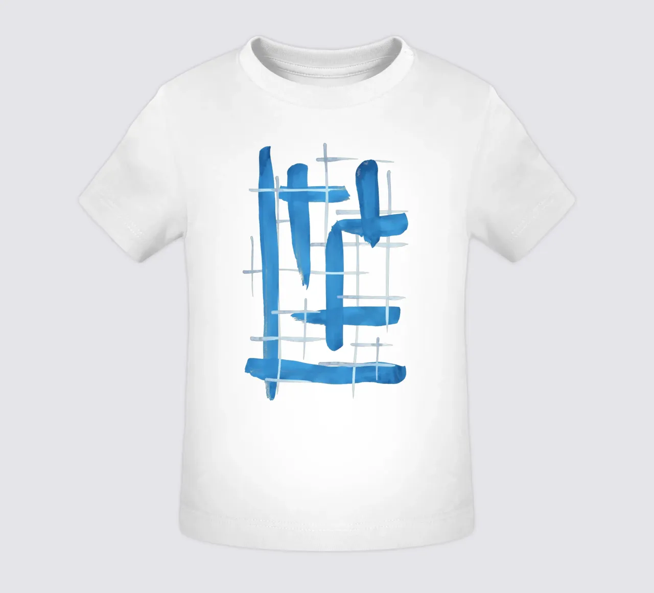 Linee astratte blu e bianche 04 maglietta neonato da amini54