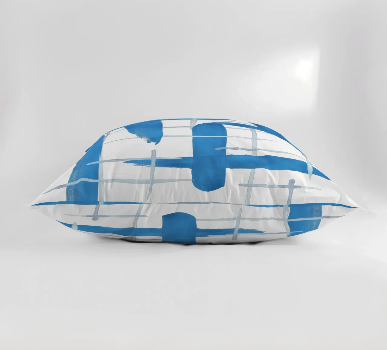 Linee astratte blu e bianche 04 cuscino da amini54