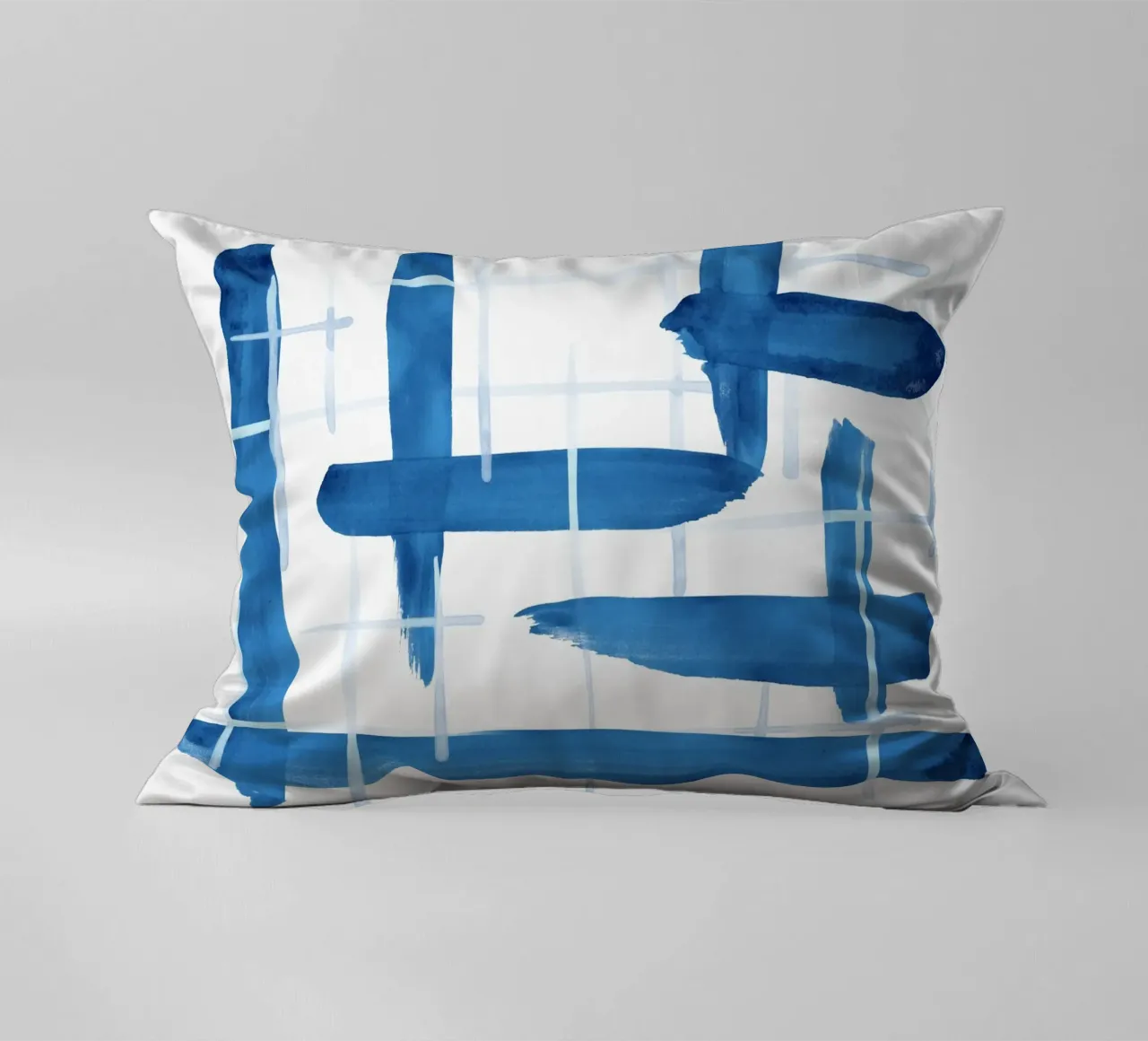 Linee astratte blu e bianche 04 cuscino da amini54