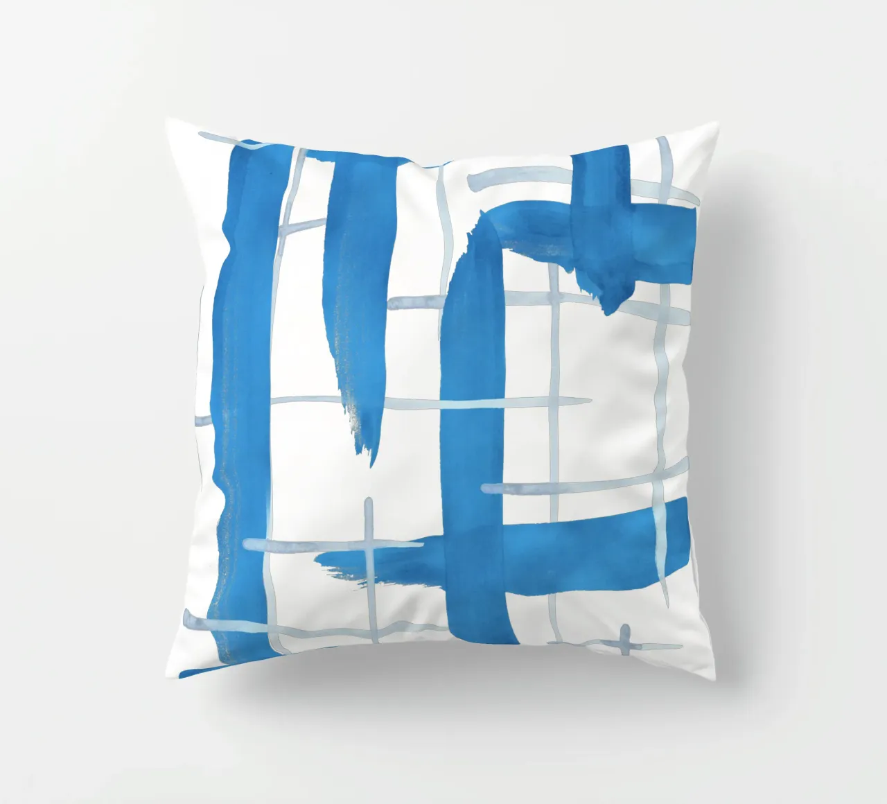 Linee astratte blu e bianche 04 cuscino da amini54