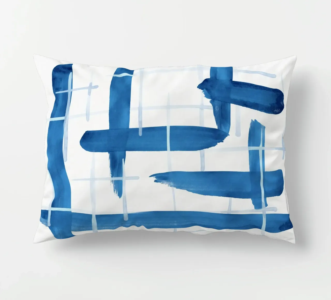 Linee astratte blu e bianche 04 cuscino da amini54