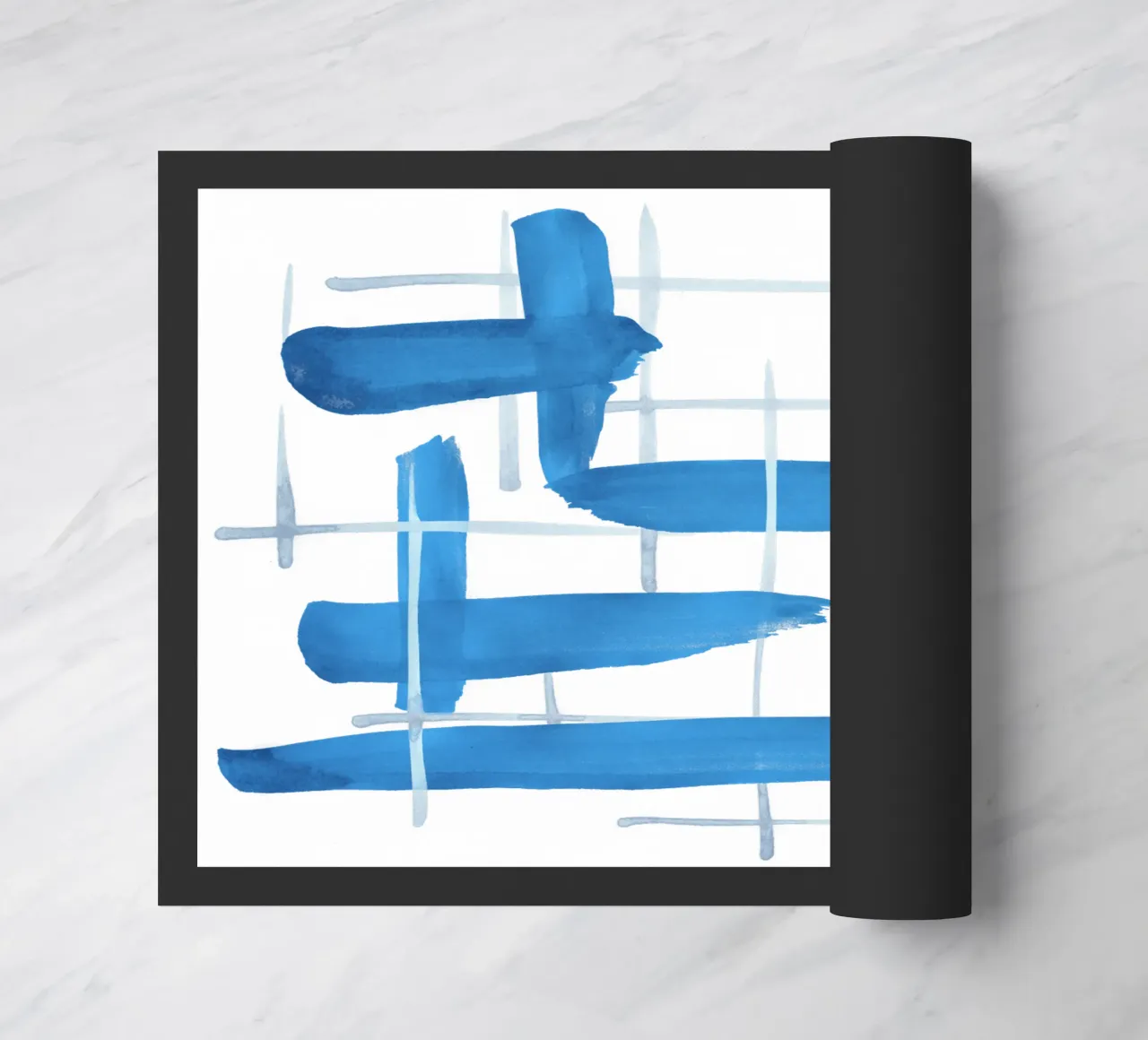 Linee astratte blu e bianche 04 zerbino da amini54