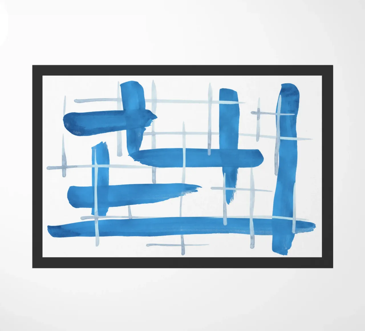 Linee astratte blu e bianche 04 zerbino da amini54