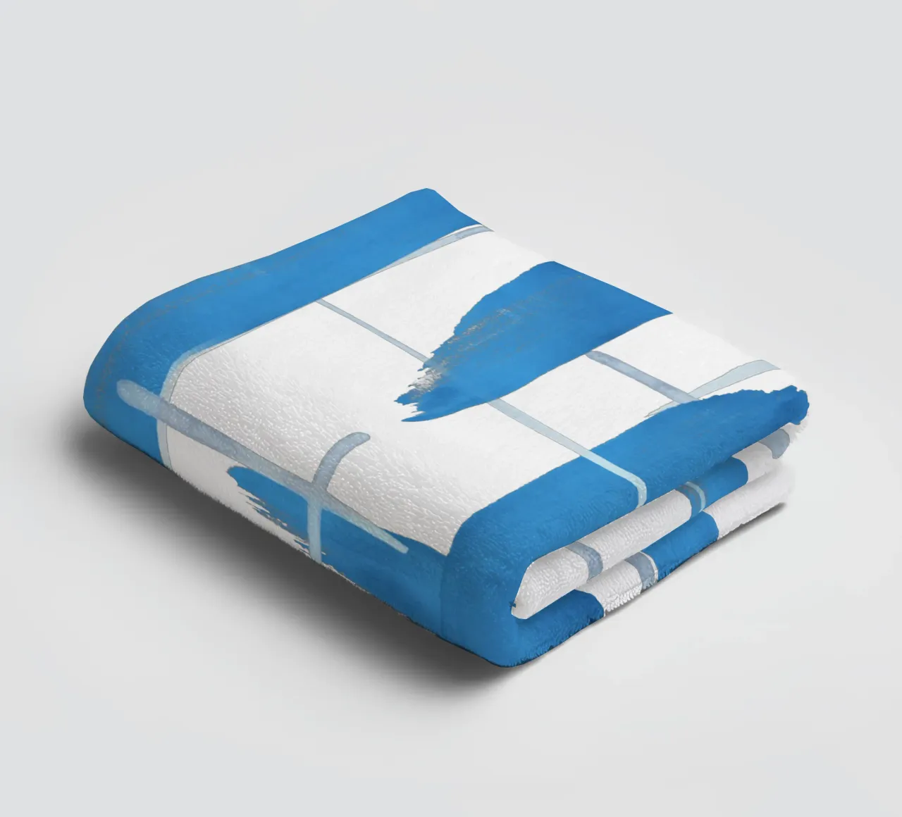 Linee astratte blu e bianche 04 asciugamano da bagno da amini54
