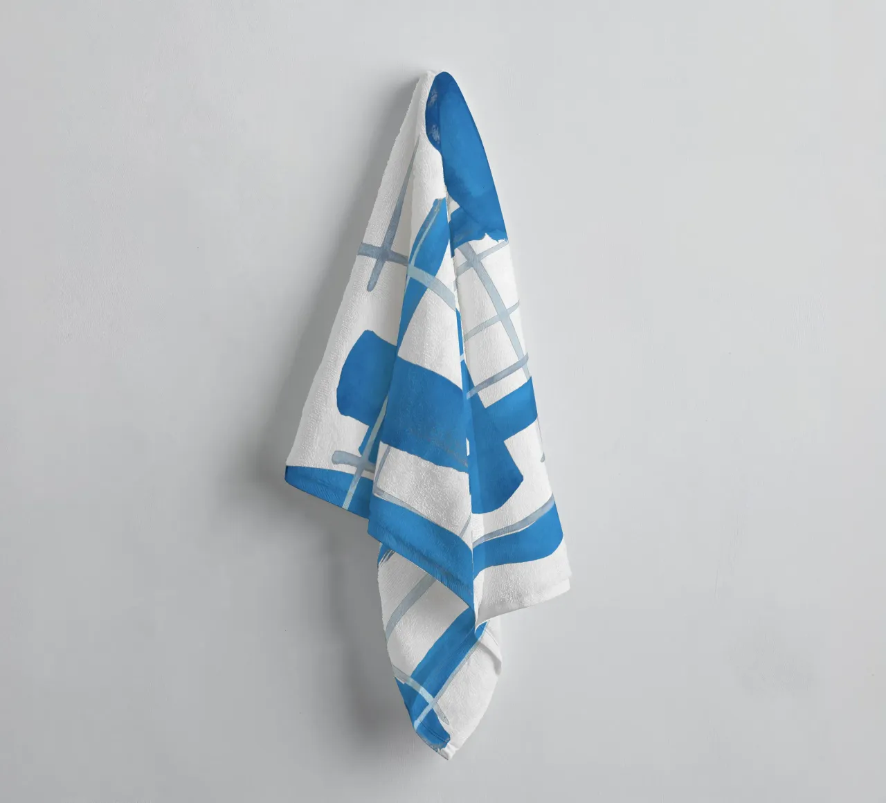 Linee astratte blu e bianche 04 asciugamano da bagno da amini54