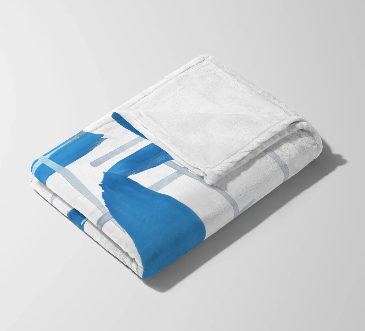 Linee astratte blu e bianche 04 coperta in pile da amini54