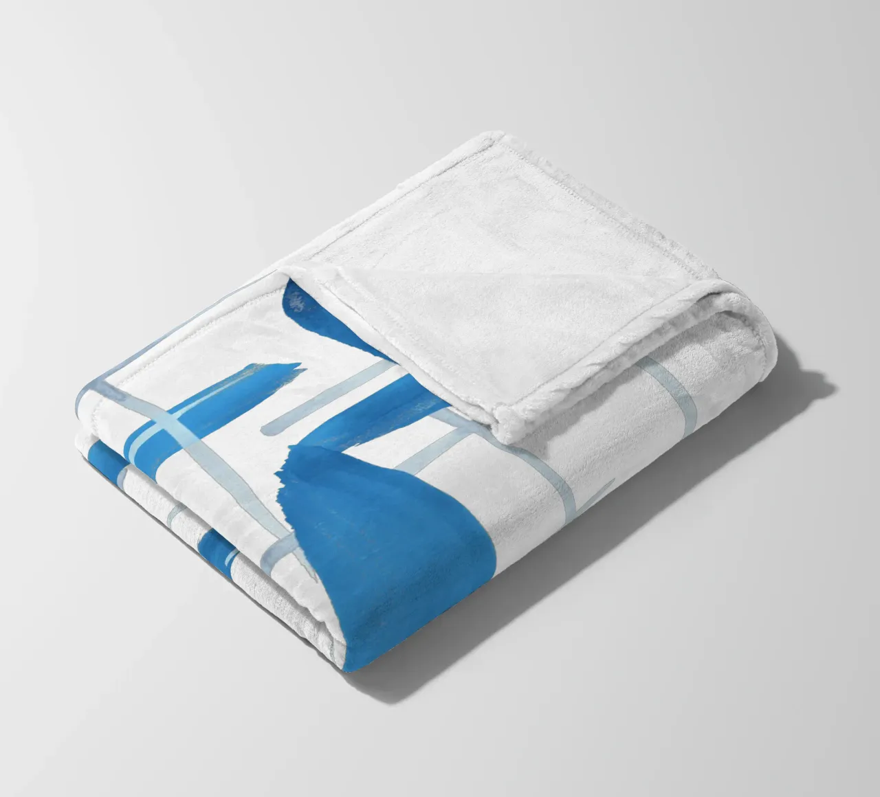 Linee astratte blu e bianche 04 coperta in pile da amini54