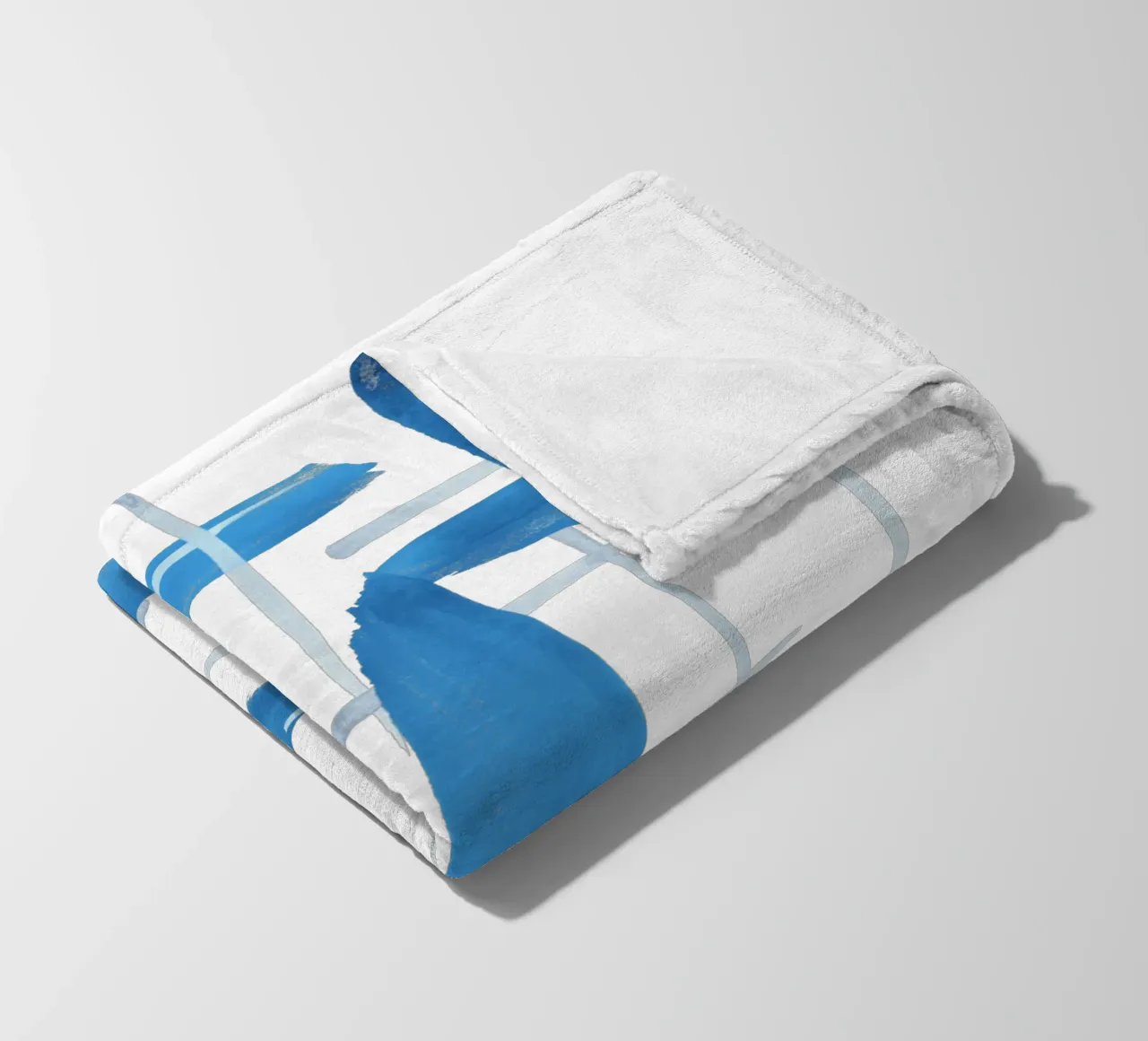 Linee astratte blu e bianche 04 coperta in pile da amini54