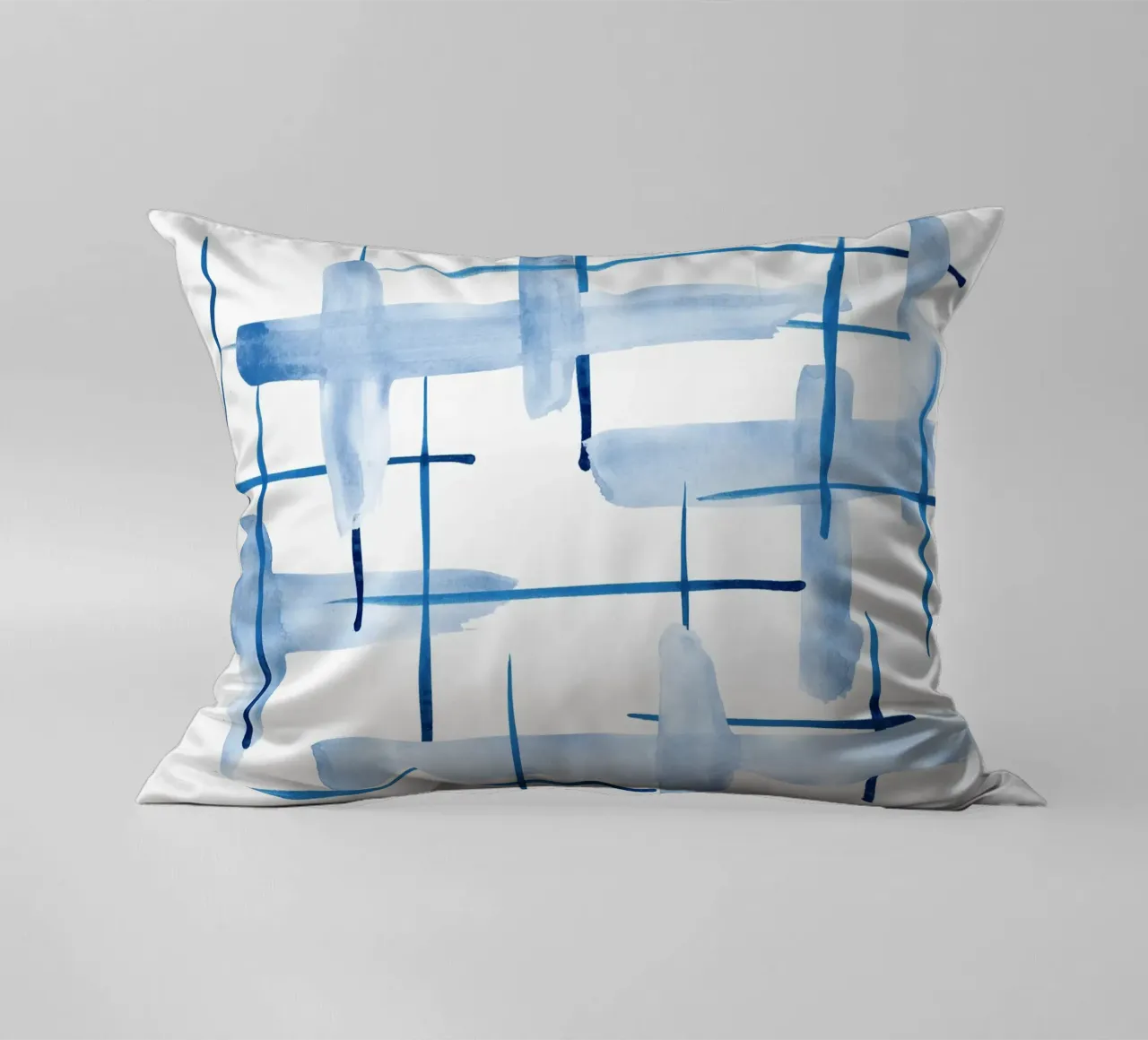 Linee astratte blu e bianche 05 cuscino da amini54