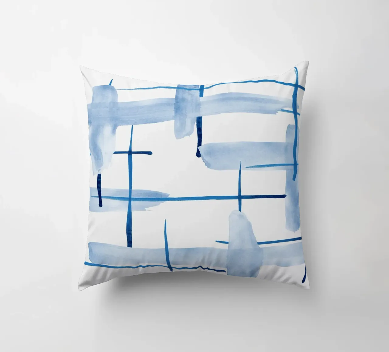 Linee astratte blu e bianche 05 cuscino da amini54