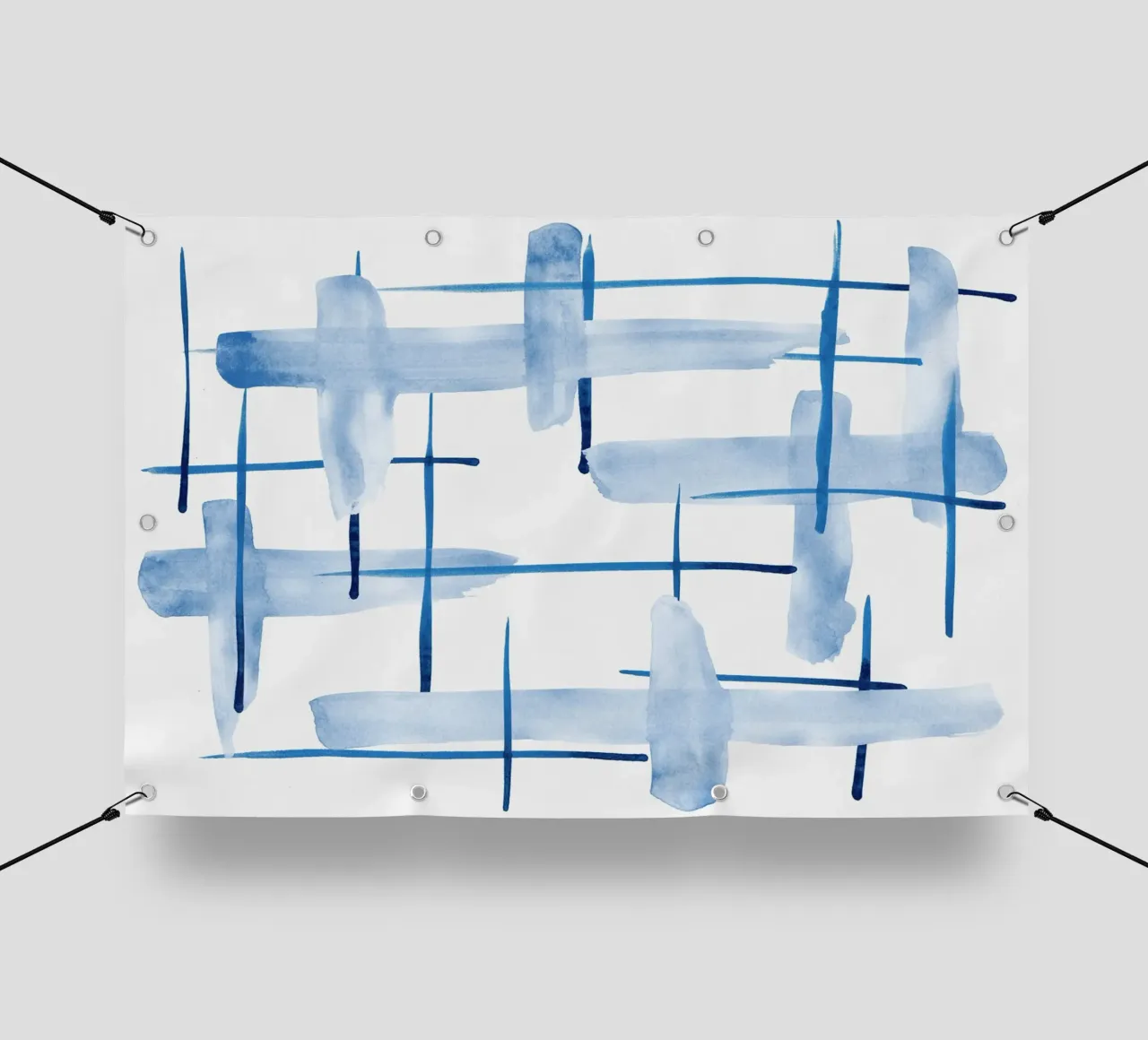 Linee astratte blu e bianche 05 telo in pvc da amini54