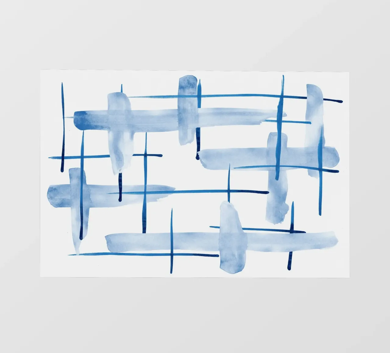 Linee astratte blu e bianche 05 telo in pvc da amini54