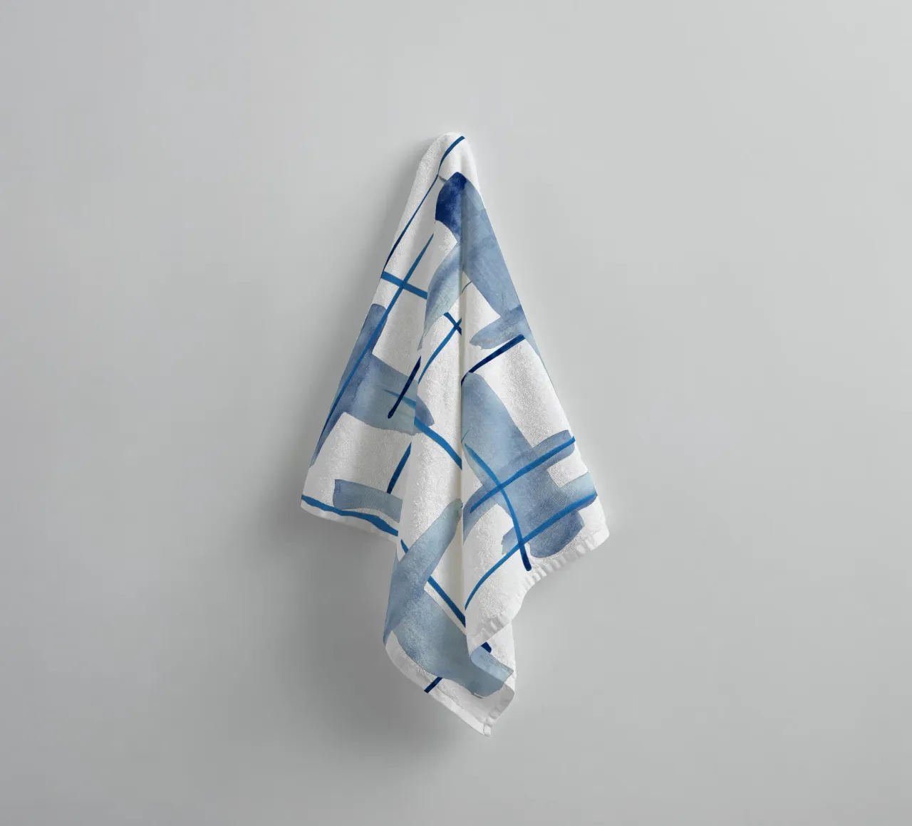 Linee astratte blu e bianche 05 asciugamano da bagno da amini54