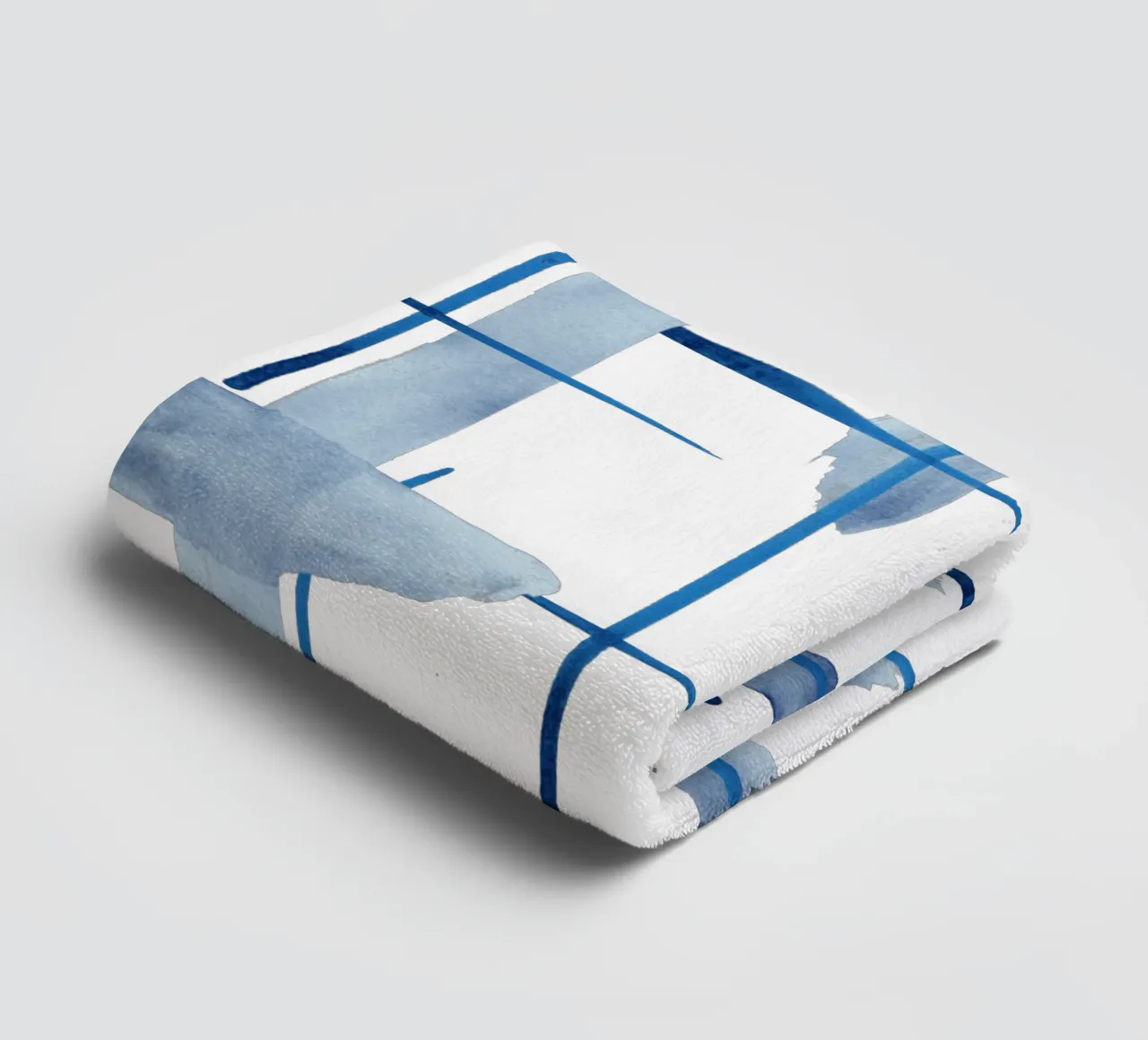 Linee astratte blu e bianche 05 asciugamano da bagno da amini54