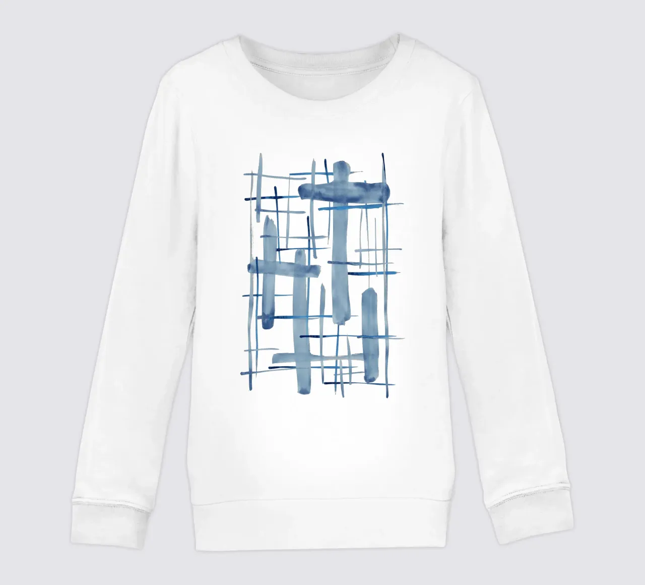 Linee astratte blu e bianche 06 felpa bambino da amini54