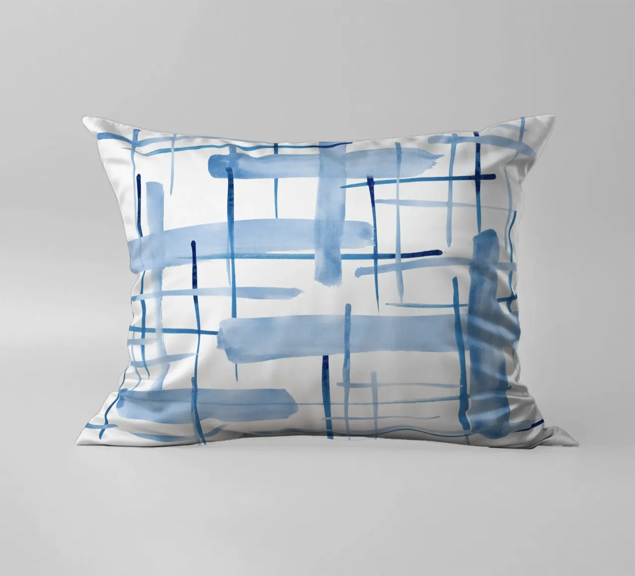 Linee astratte blu e bianche 06 cuscino da amini54