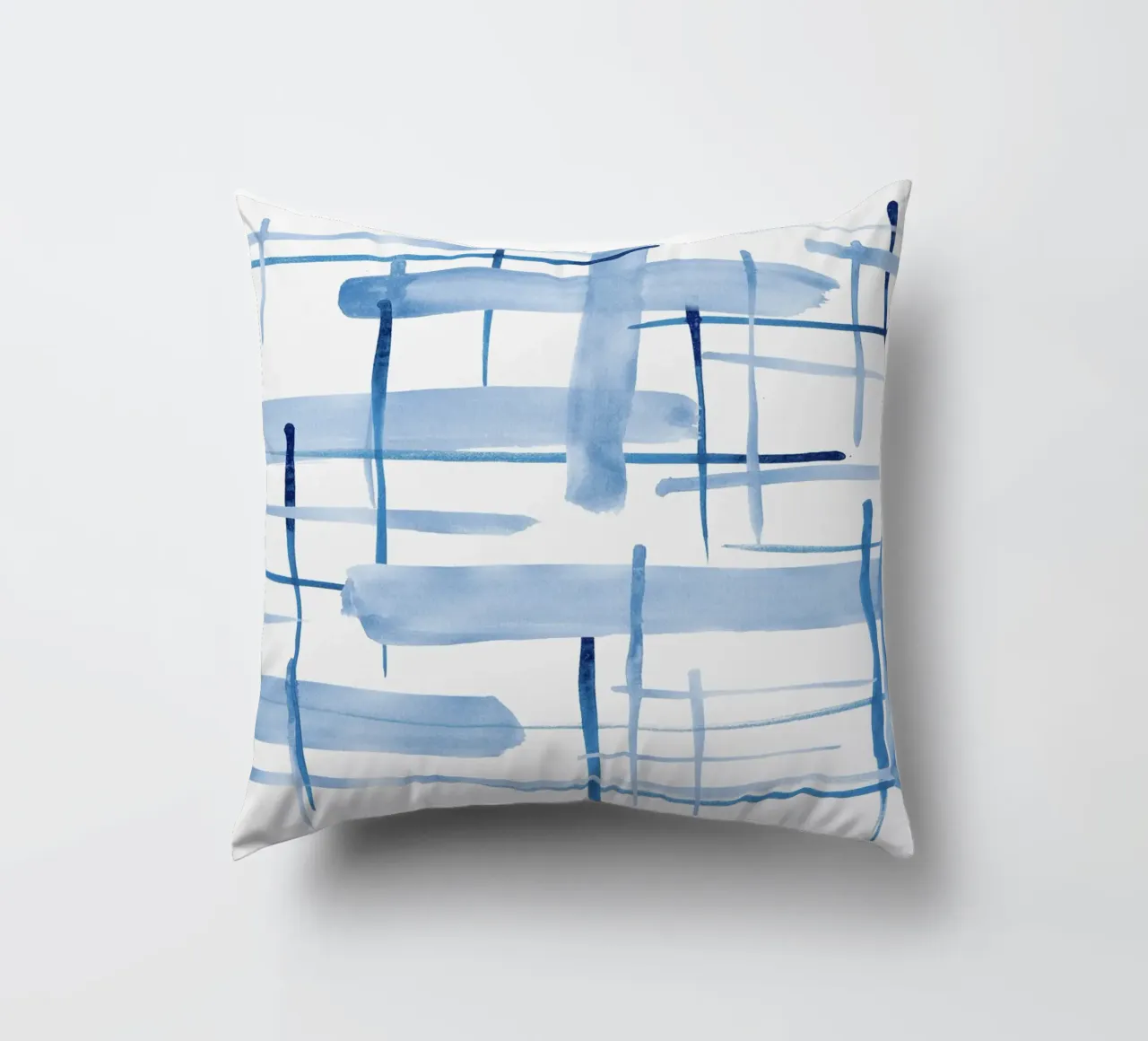 Linee astratte blu e bianche 06 cuscino da amini54