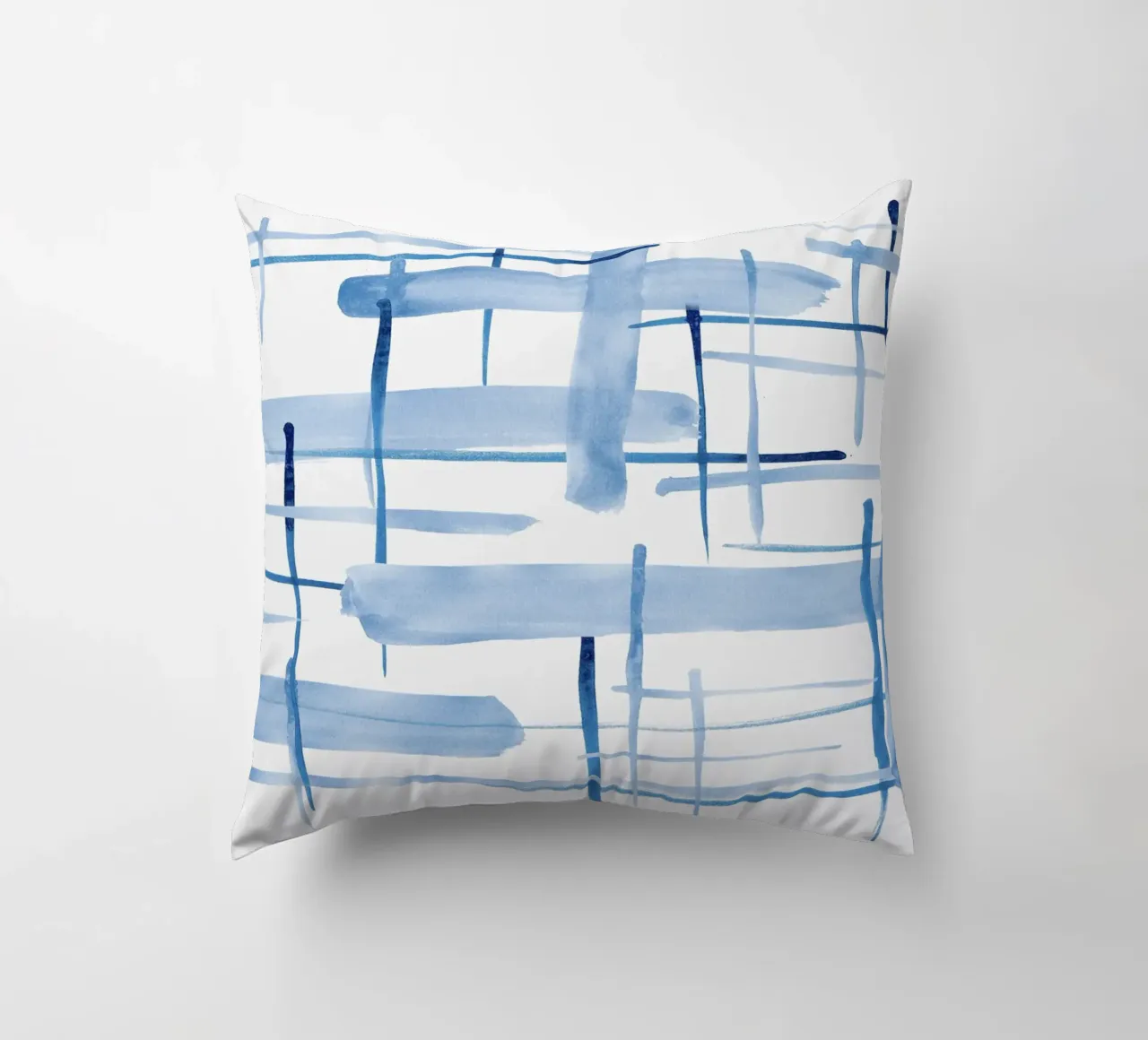 Linee astratte blu e bianche 06 cuscino da amini54