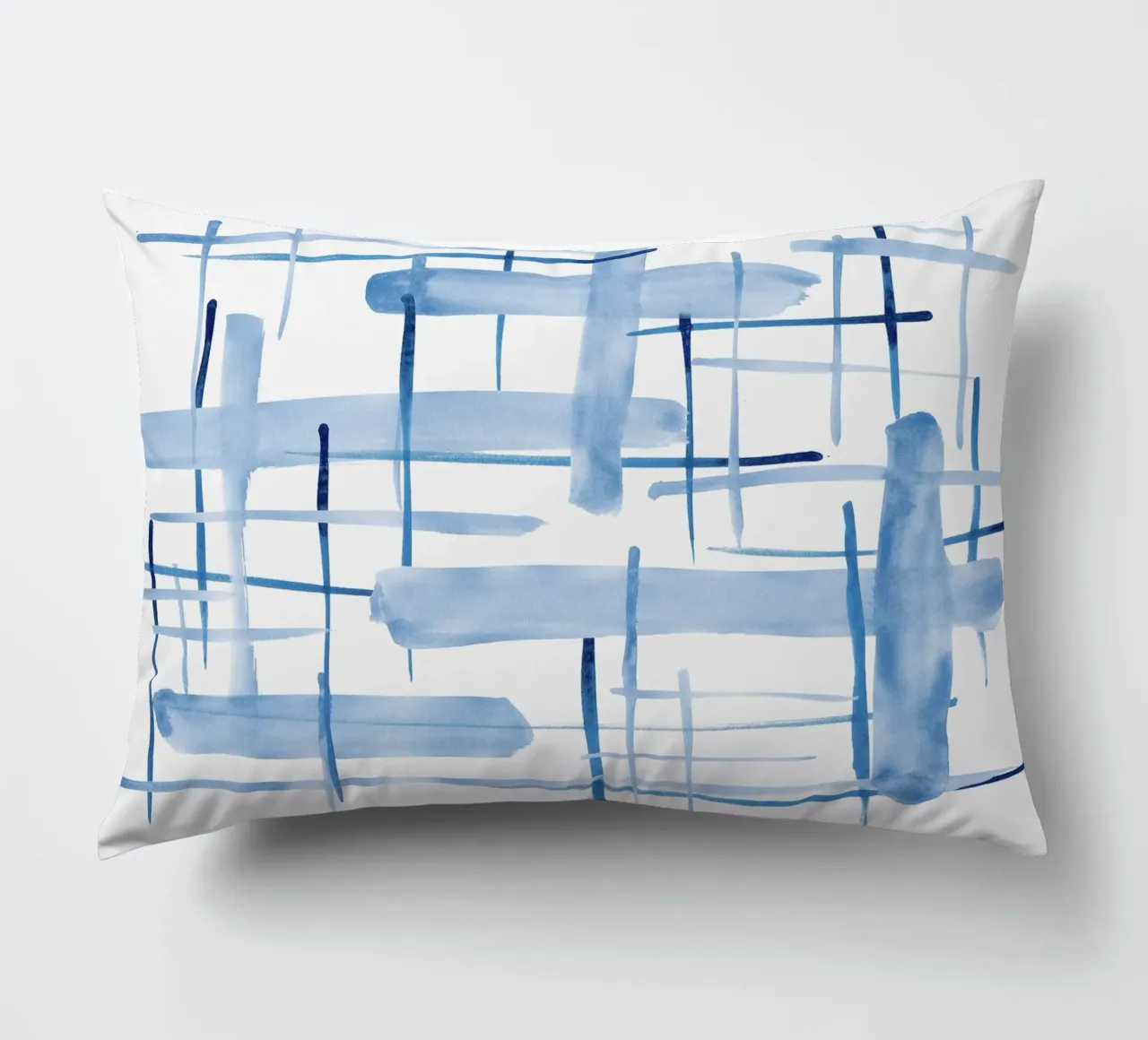 Linee astratte blu e bianche 06 cuscino da amini54