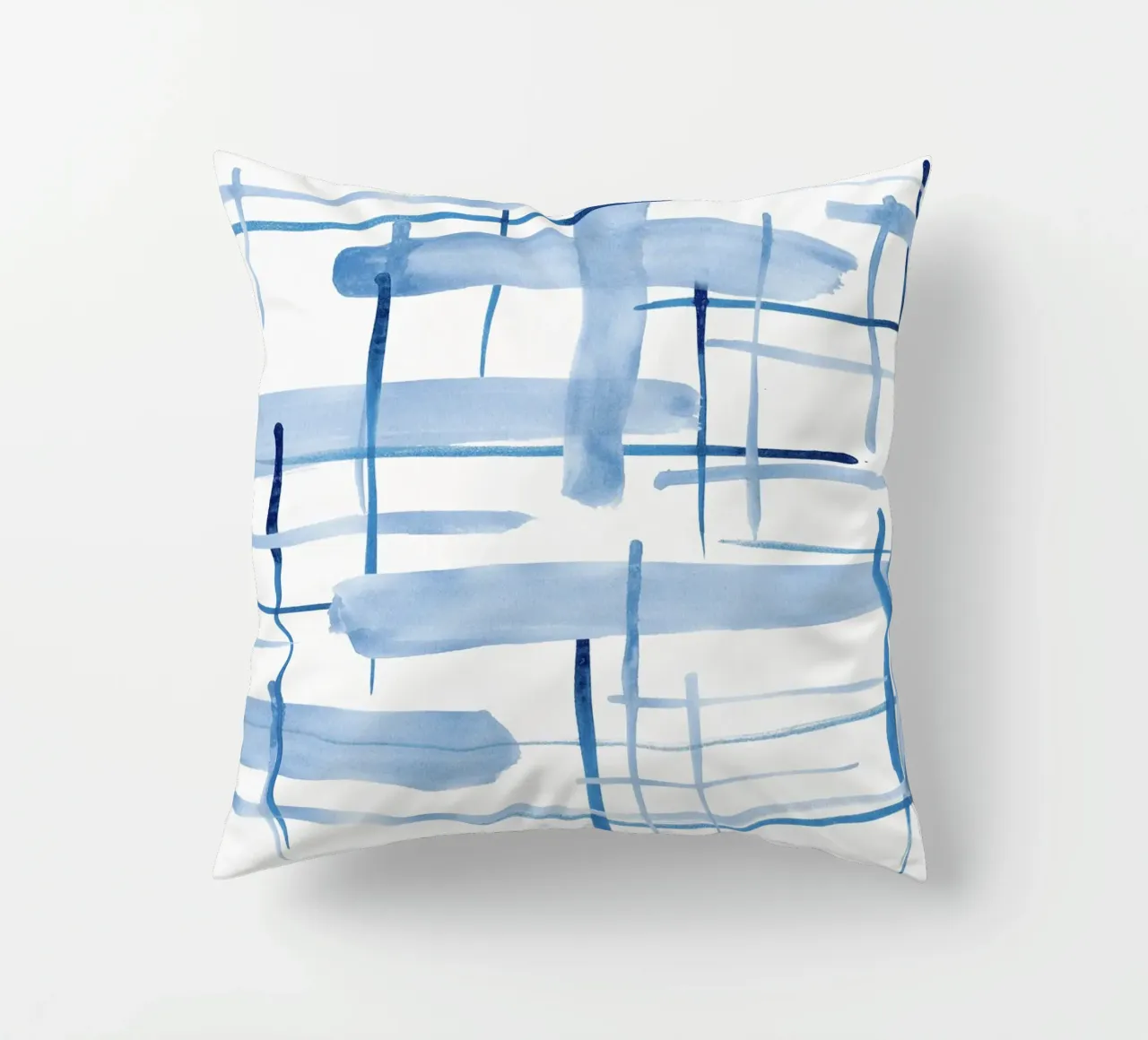 Linee astratte blu e bianche 06 cuscino da amini54