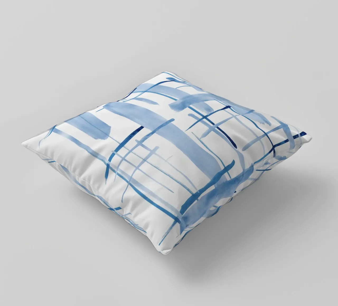 Linee astratte blu e bianche 06 cuscino da amini54