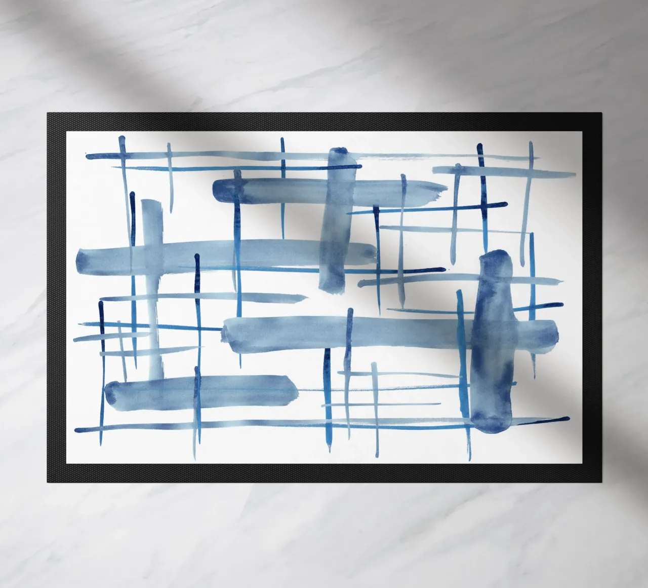 Linee astratte blu e bianche 06 zerbino da amini54