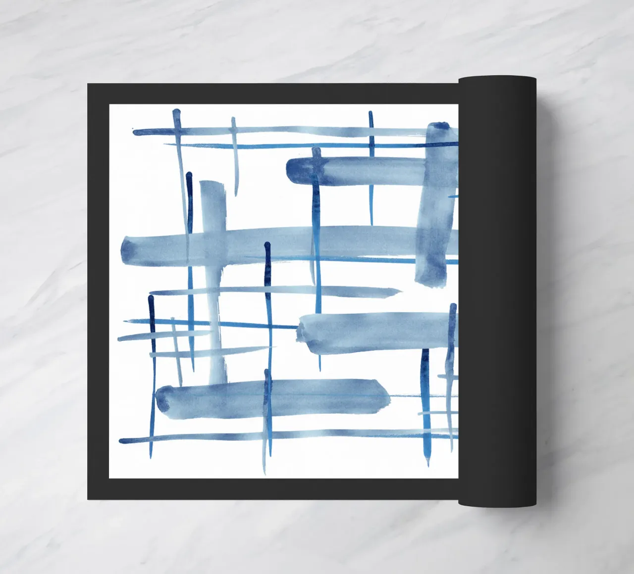 Linee astratte blu e bianche 06 zerbino da amini54