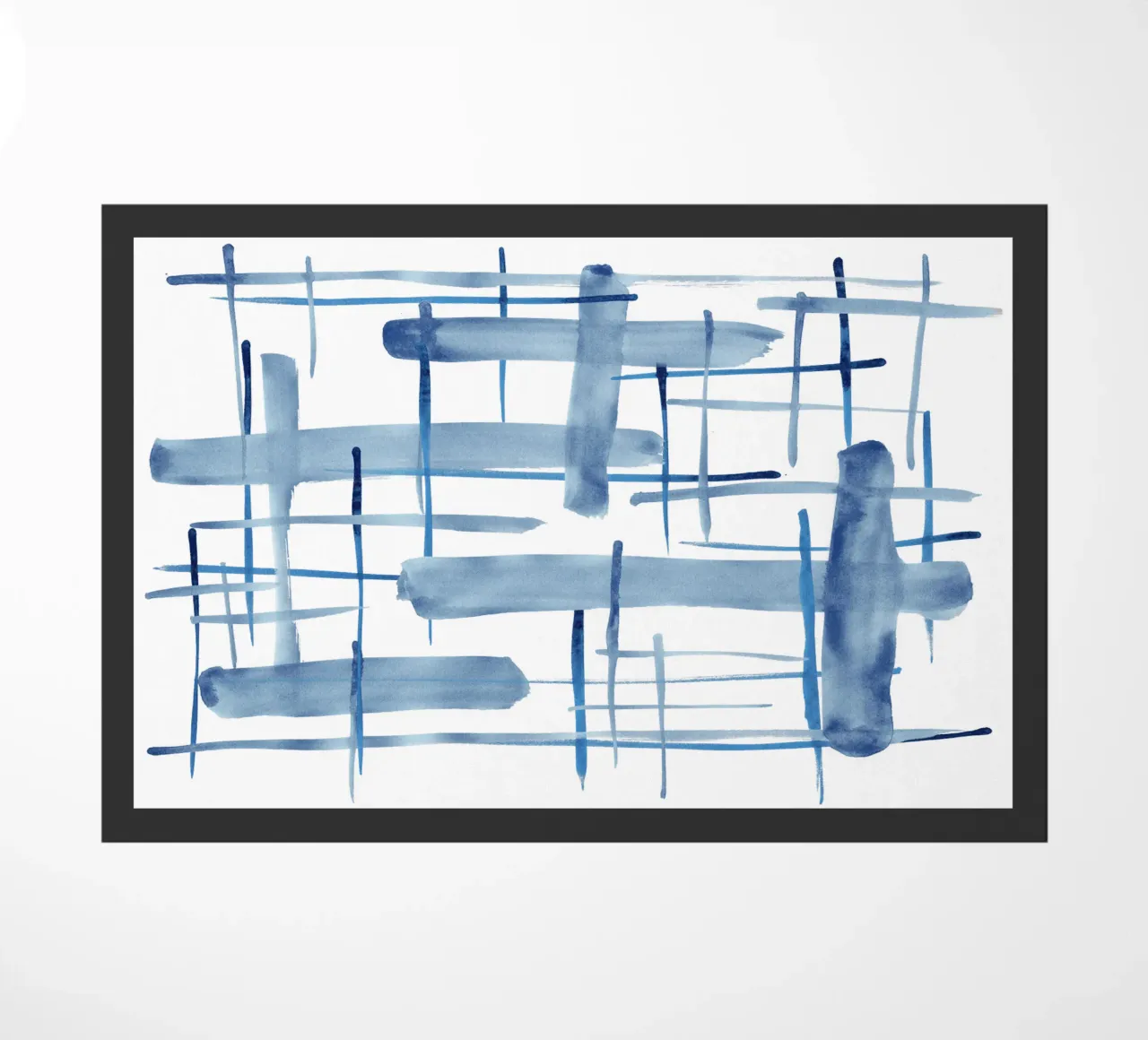 Linee astratte blu e bianche 06 zerbino da amini54