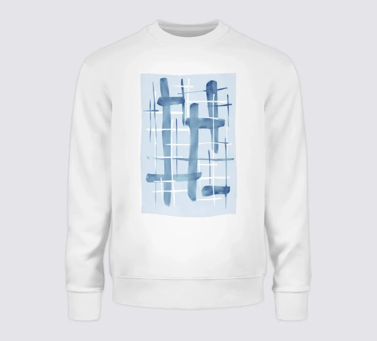 Linee astratte blu e bianche 07 felpa da amini54