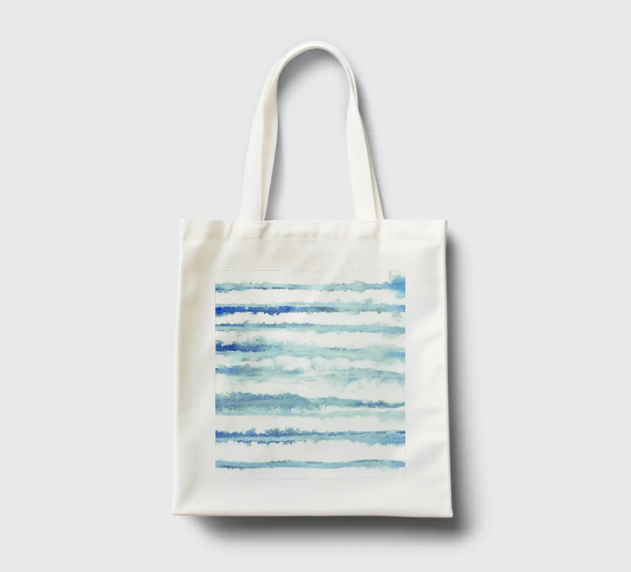 Linee astratte blu e bianche 08 borsa in juta da amini54