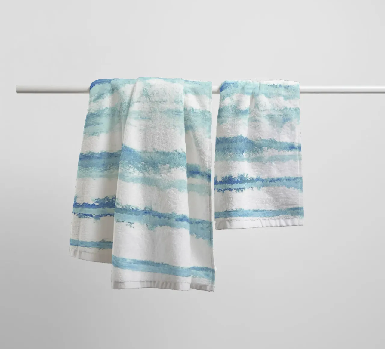 Linee astratte blu e bianche 08 asciugamano da bagno da amini54