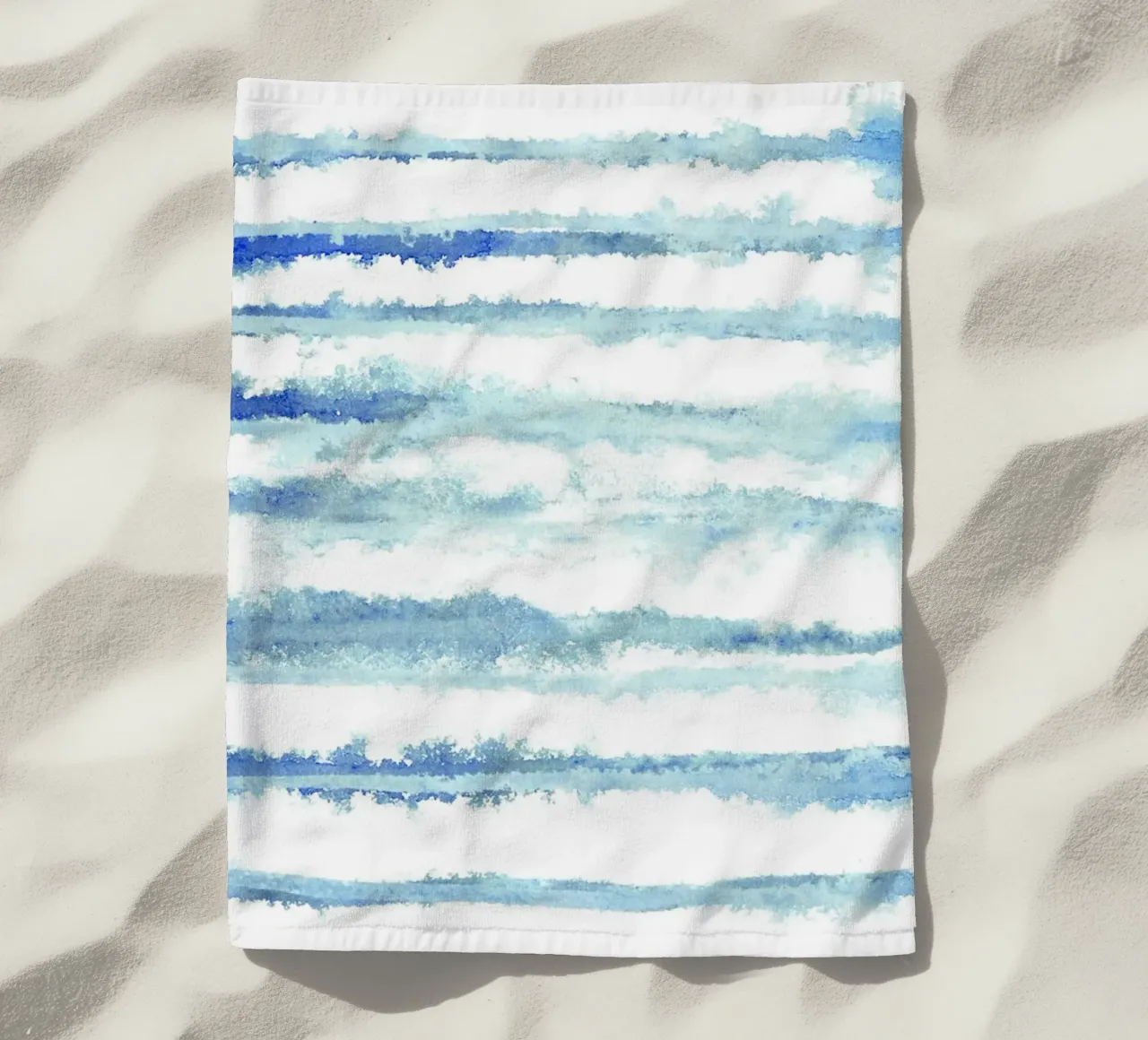 Linee astratte blu e bianche 08 telo mare da amini54