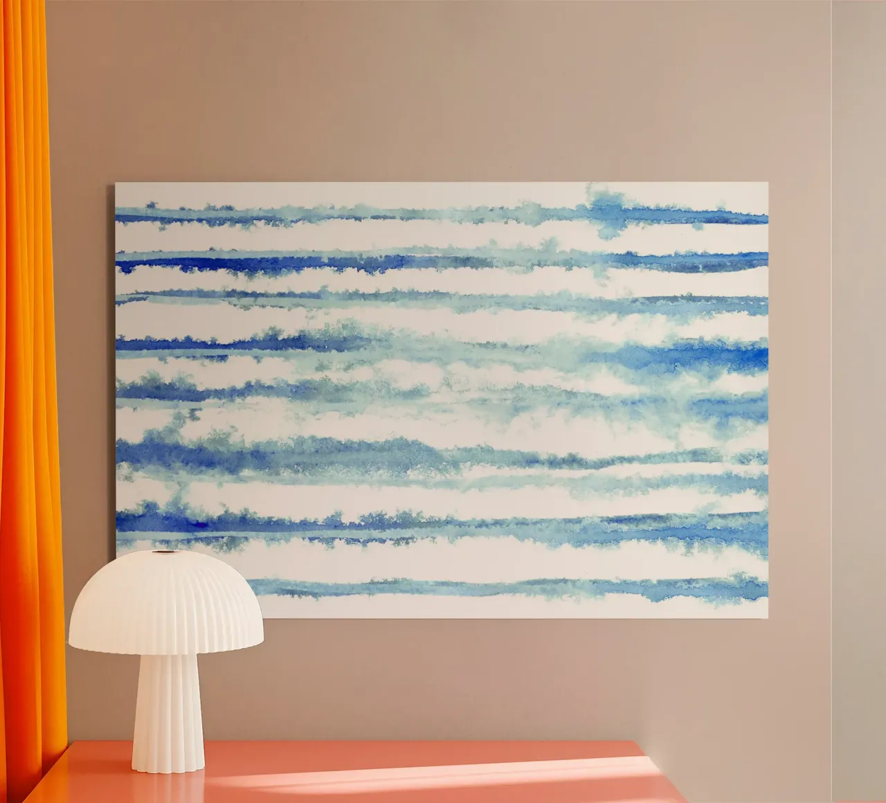 Linee astratte blu e bianche 08 alluminio dibond da amini54
