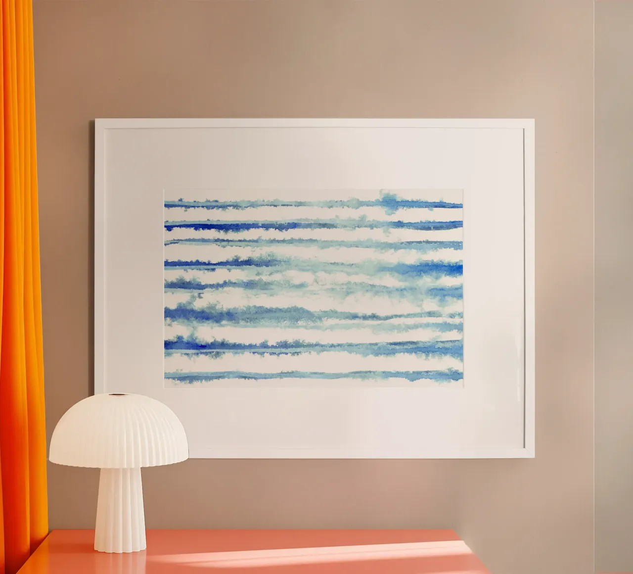 Lignes abstraites bleu et blanc 08 poster de amini54