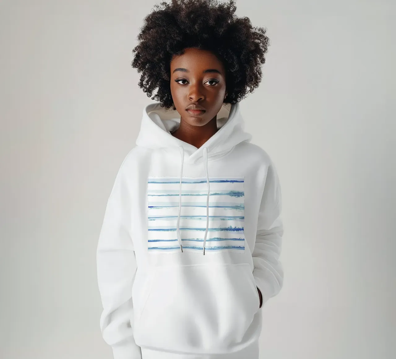 Linee astratte blu e bianche 09 felpa con cappuccio da amini54