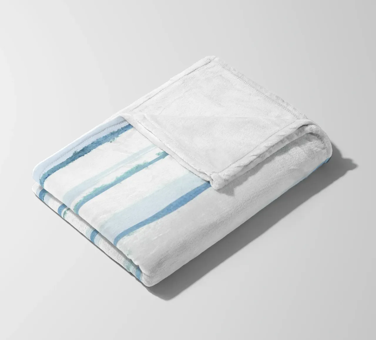 Linee astratte blu e bianche 09 coperta in pile da amini54