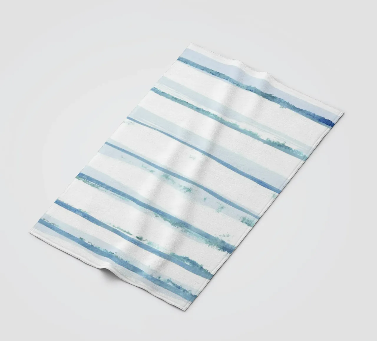 Linee astratte blu e bianche 09 coperta in pile da amini54
