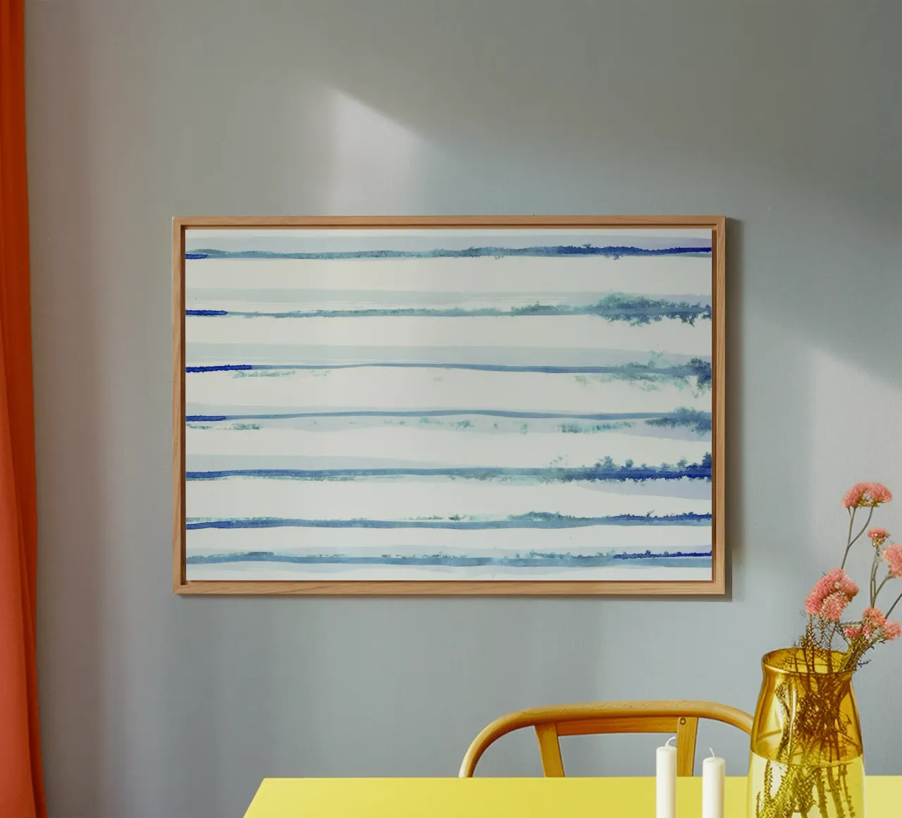 Linee astratte blu e bianche 09 alluminio dibond da amini54