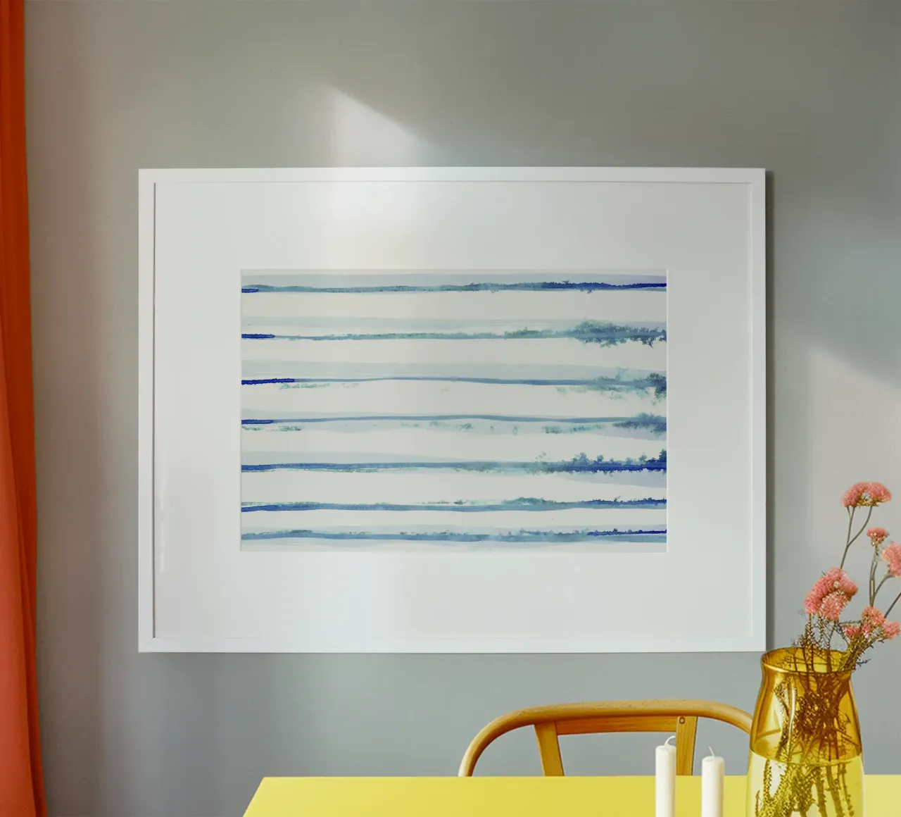 Lignes abstraites bleu et blanc 09 poster de amini54