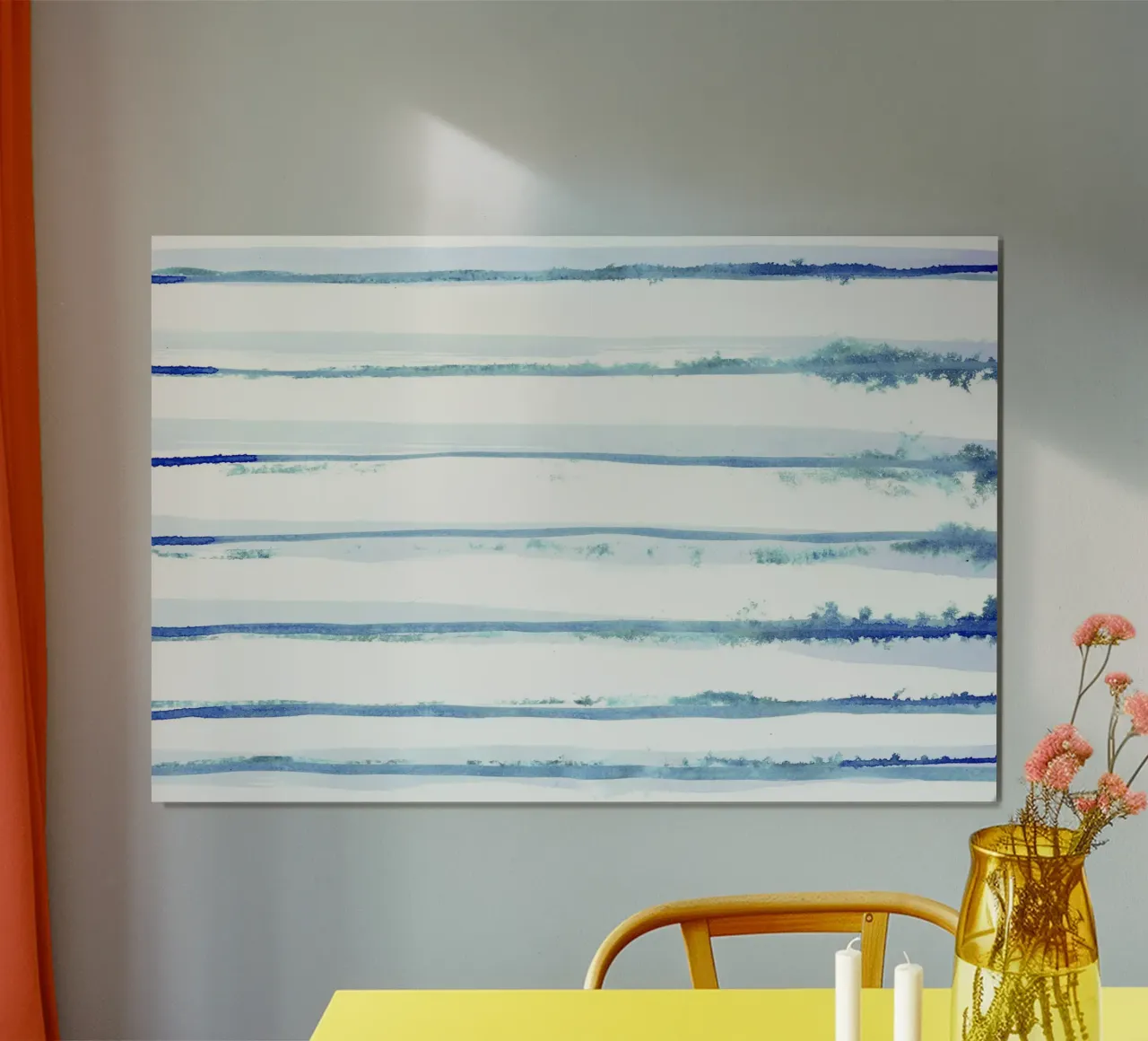 Lignes abstraites bleu et blanc 09 poster de amini54