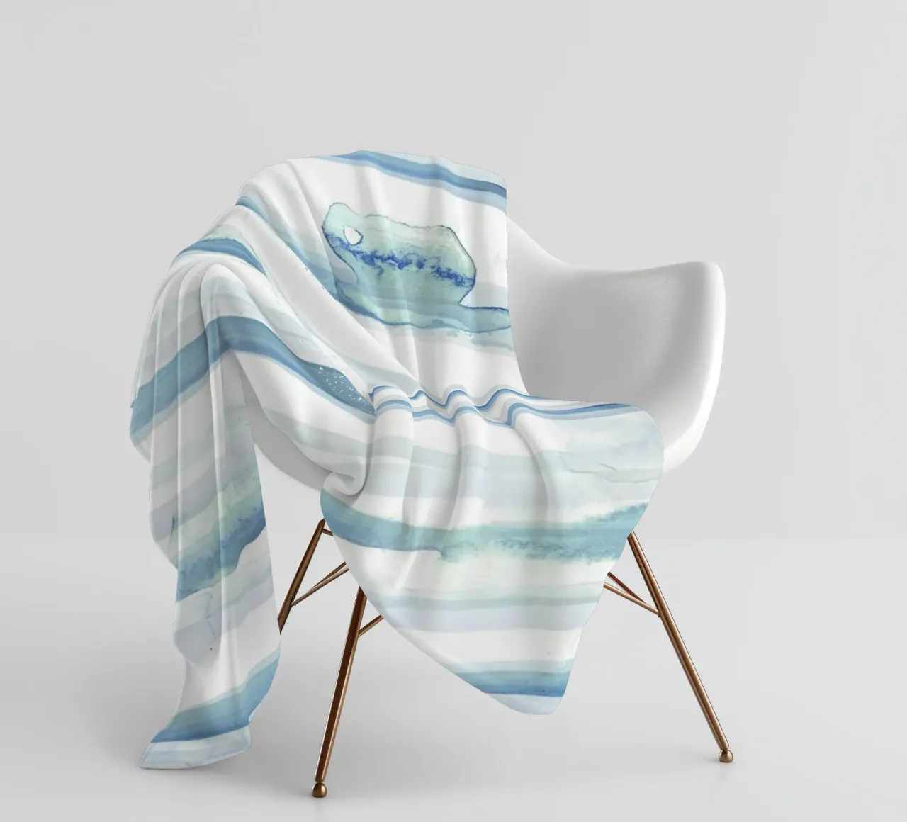 Linee astratte blu e bianche 10 coperta in pile da amini54