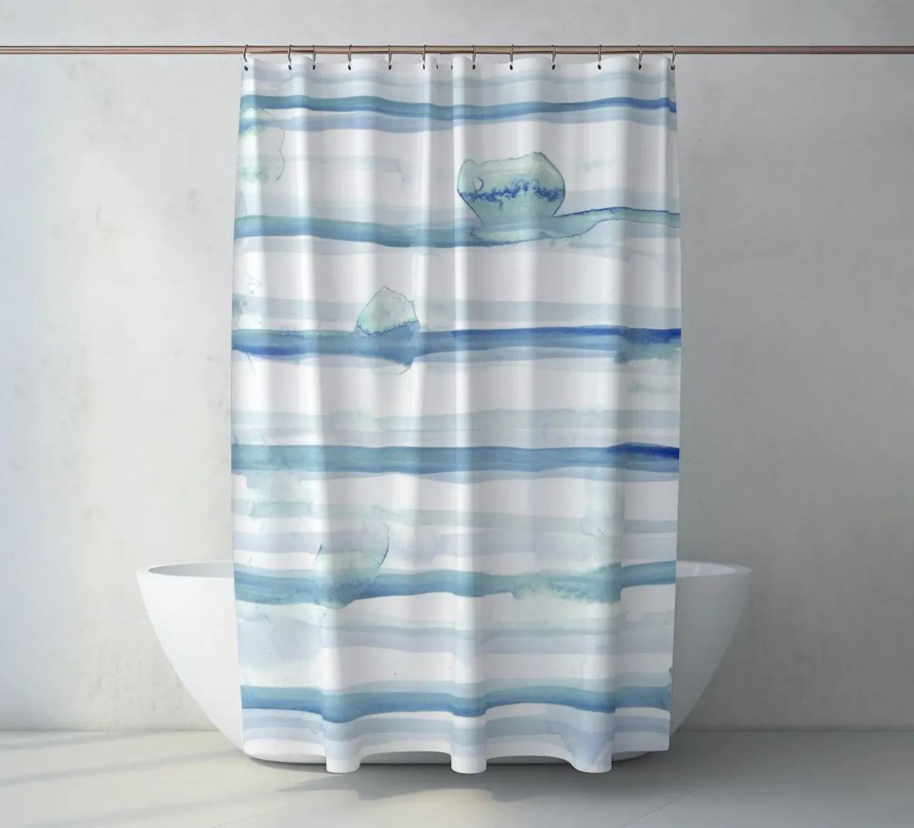 Linee astratte blu e bianche 10 tenda da doccia da amini54