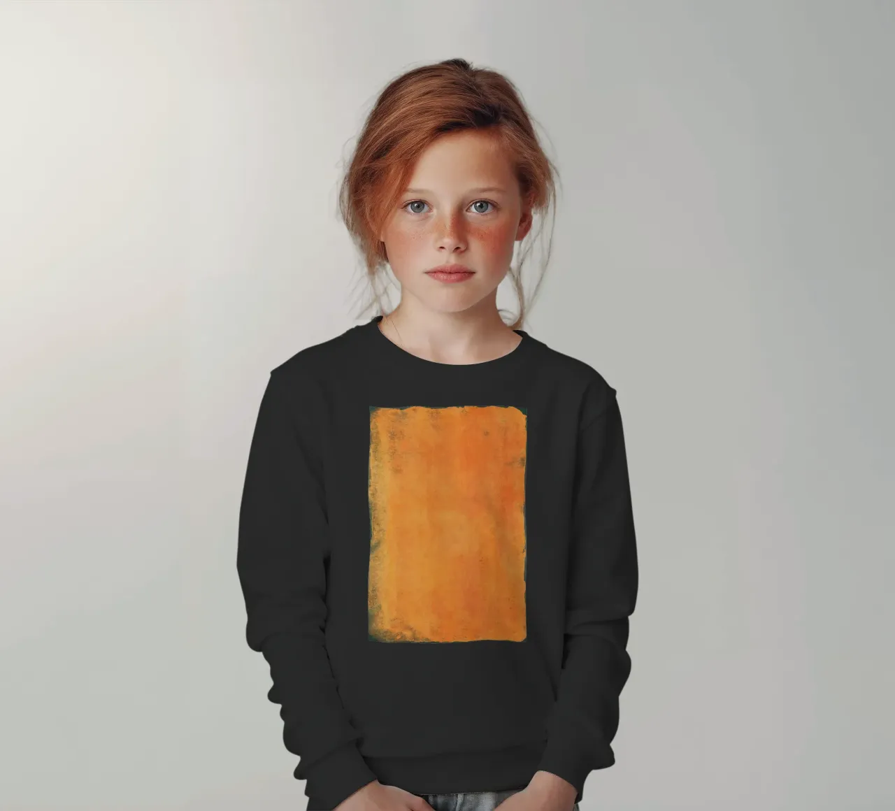 Minimal Orange Abstract Colorfield 01 felpa bambino da amini54