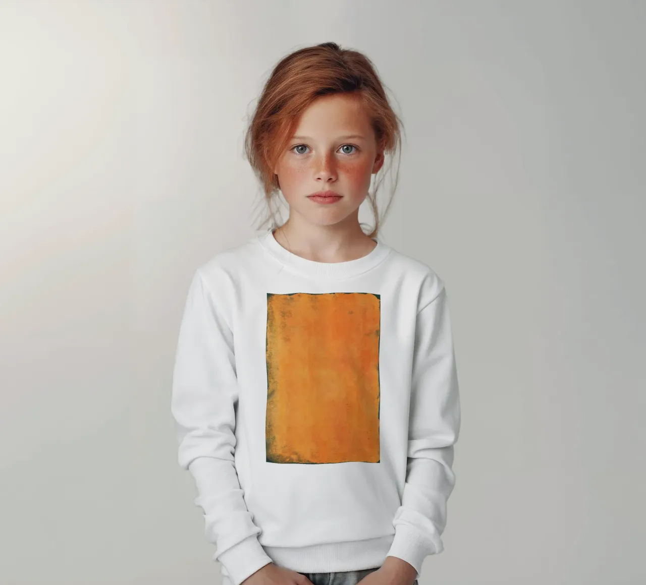 Minimal Orange Abstract Colorfield 01 felpa bambino da amini54