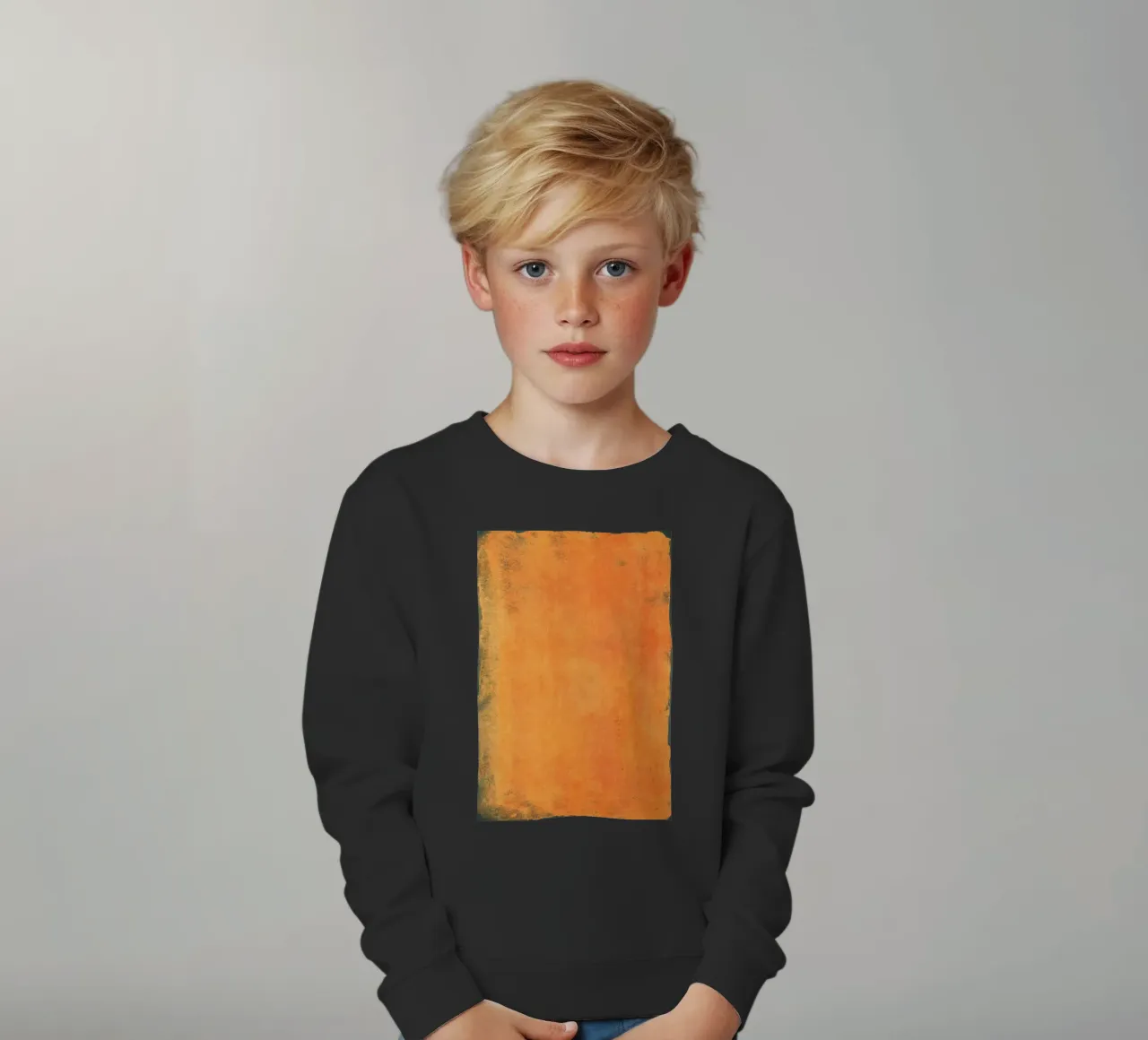 Minimal Orange Abstract Colorfield 01 felpa bambino da amini54