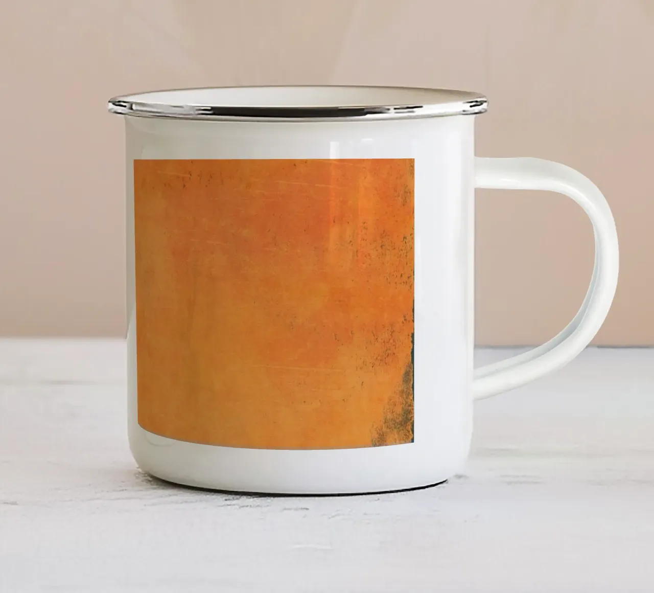 Minimal Orange Abstract Colorfield 01 tazza in smalto da amini54