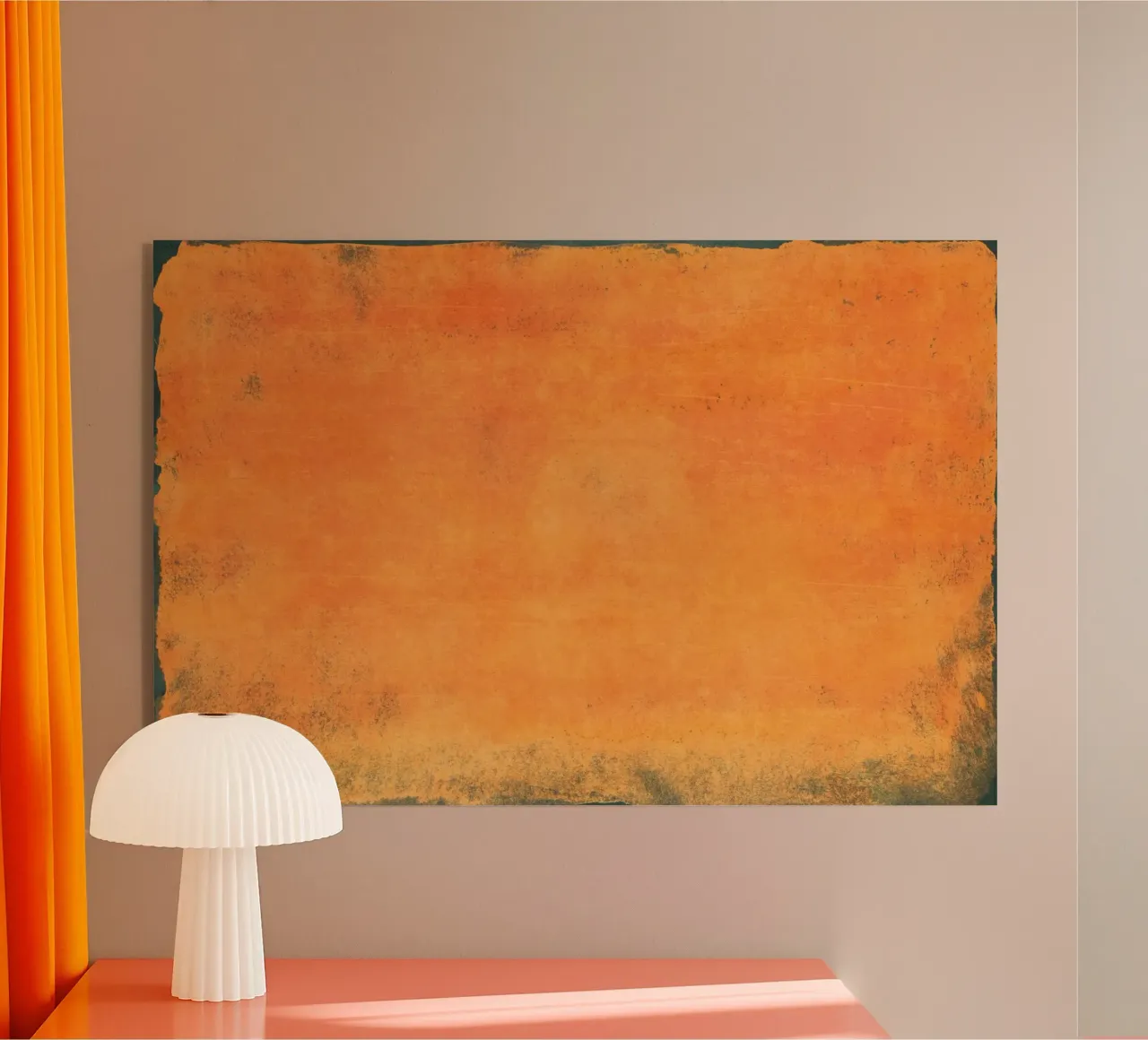 Minimal Orange Abstract Colorfield 01 plexiglass da amini54