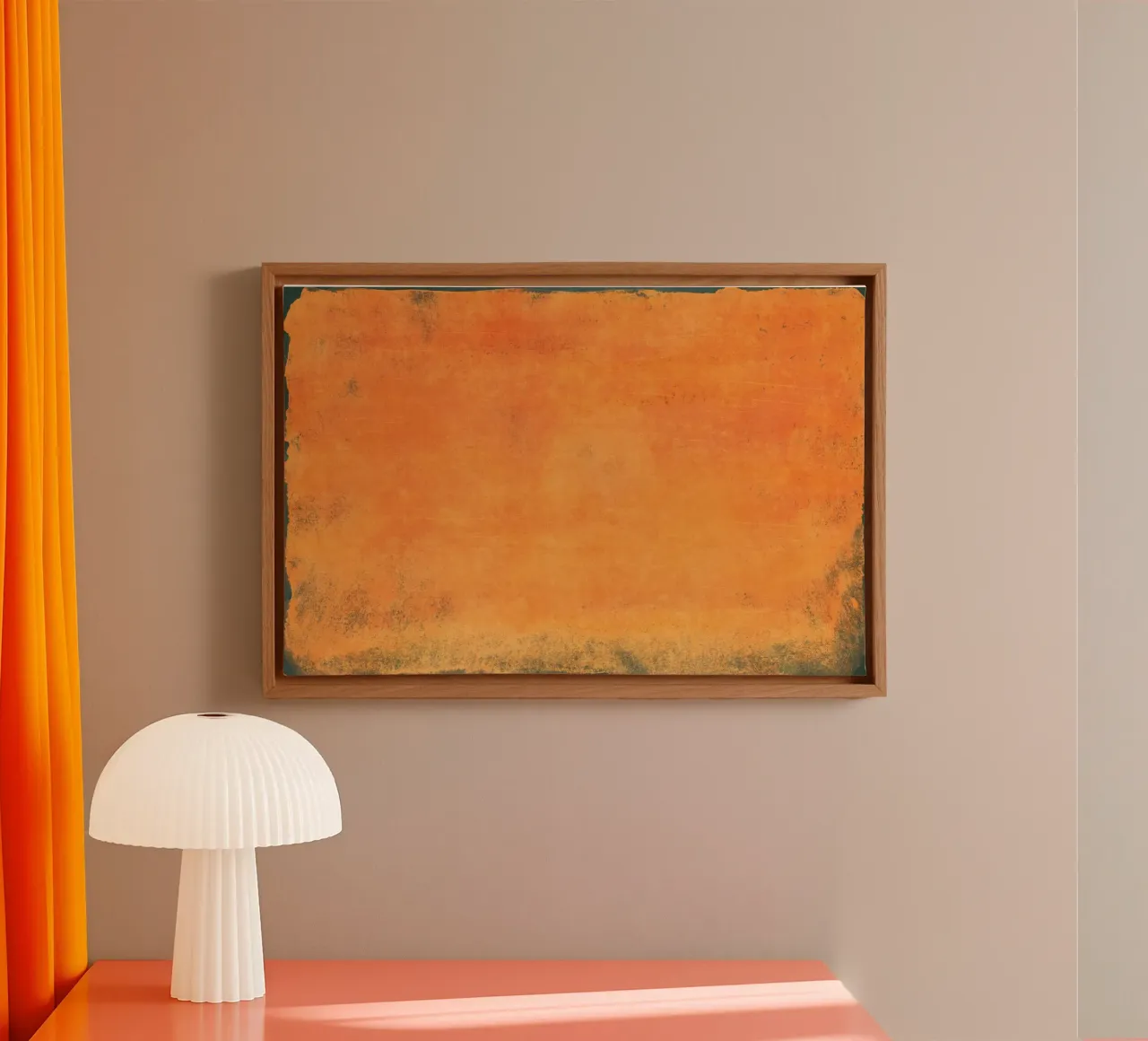 Minimal Orange Abstract Colorfield 01 tela da amini54