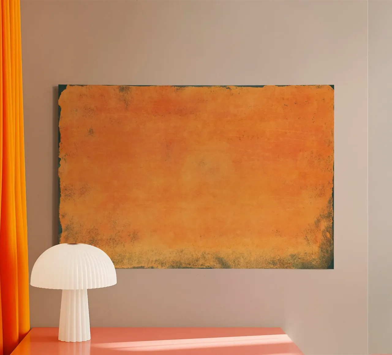 Minimal Orange Abstract Colorfield 01 tela da amini54
