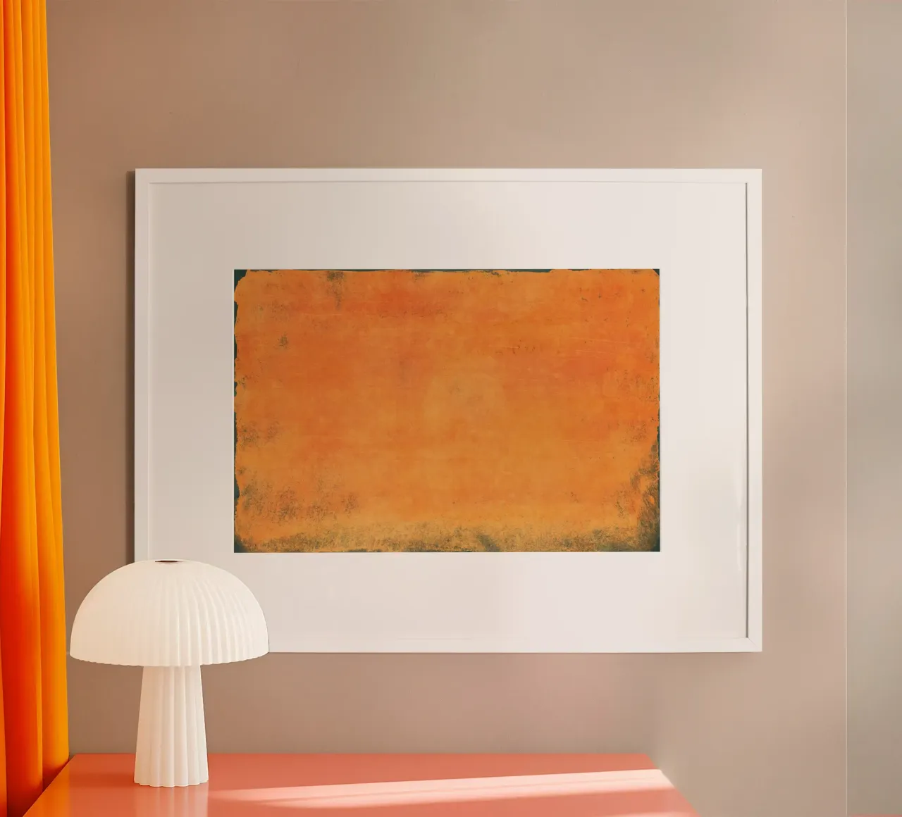 Minimal Orange Abstract Colorfield 01 poster da amini54